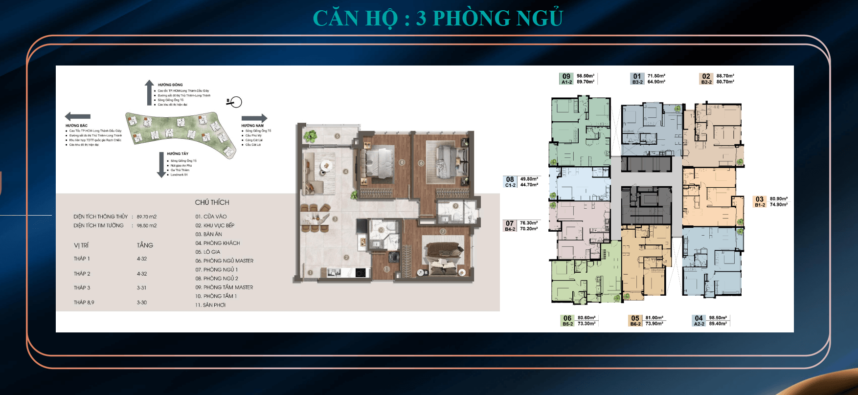 căn hộ the prive 3 phòng ngủ